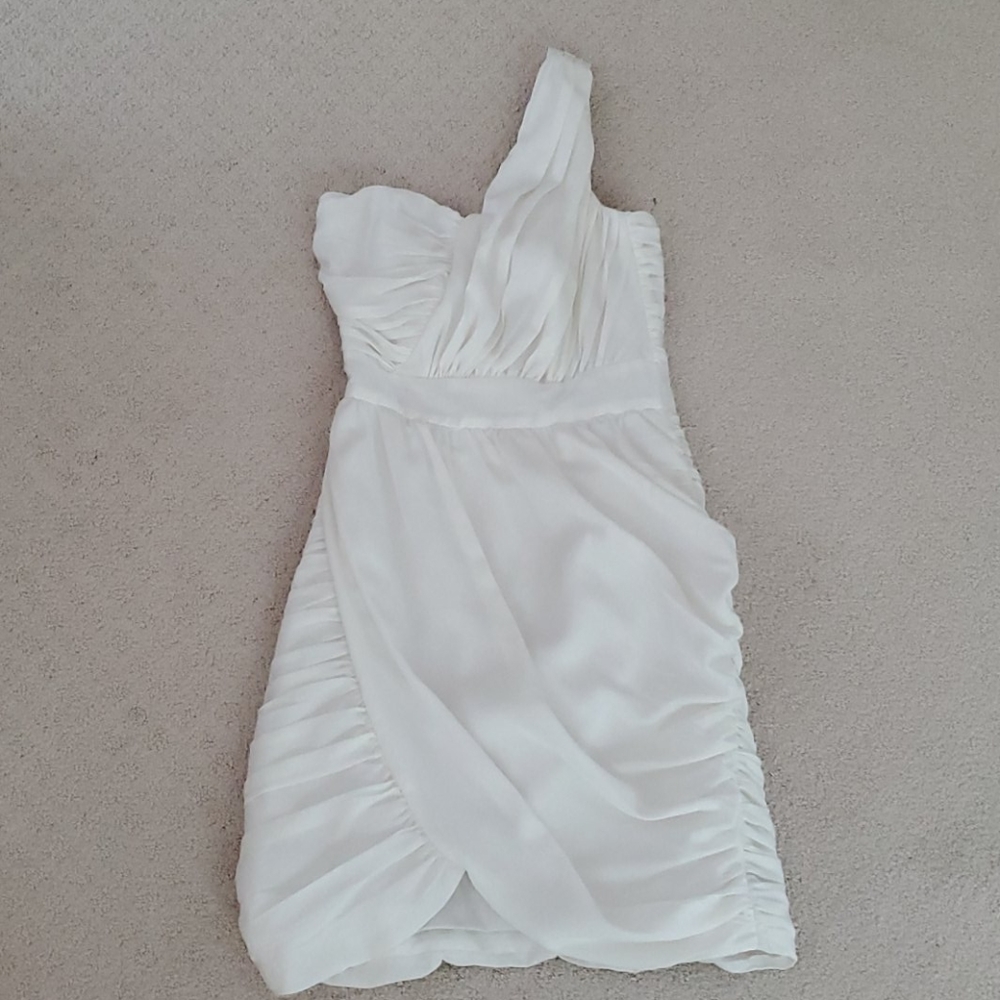 H&M White Rouche dress Size 6